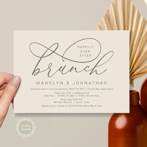 Happily Ever After Lunch Wedding Elopement Invitation