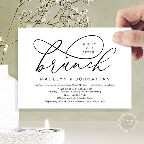 Happily Ever After Lunch Wedding Elopement Invitation