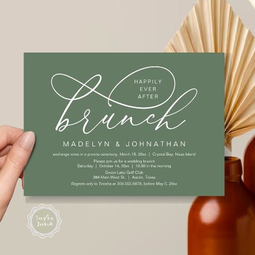 Happily Ever After Lunch Wedding Elopement Invitation