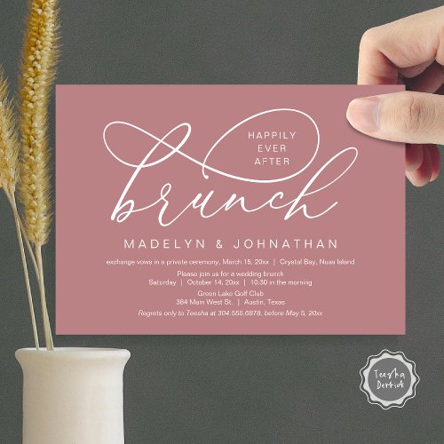 Happily Ever After Lunch Wedding Elopement Invitation