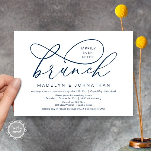 Happily Ever After Lunch Wedding Elopement Invitation