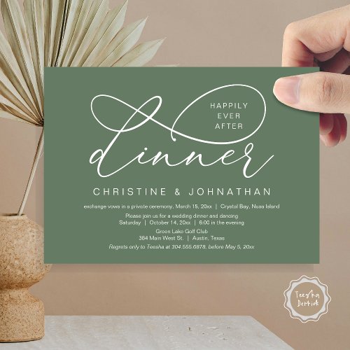 Happily Ever After Lunch Wedding Elopement Invitation