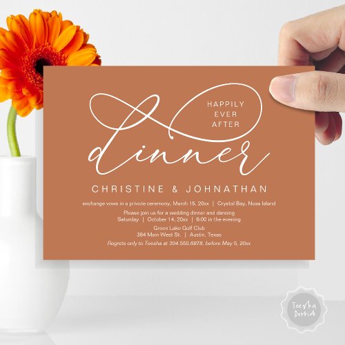 Happily Ever After Lunch Wedding Elopement Invitation