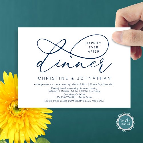 Happily Ever After Lunch Wedding Elopement Invitation