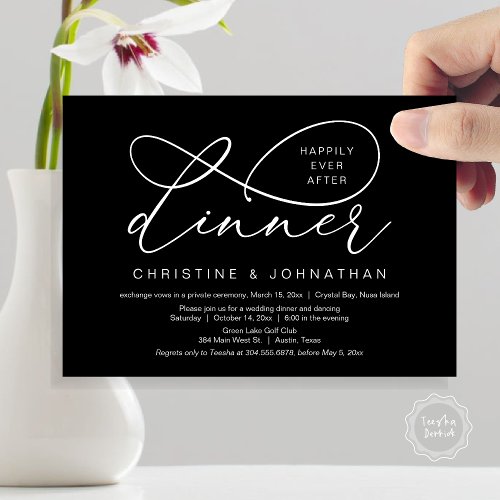 Happily Ever After Lunch Wedding Elopement Invitation