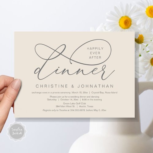 Happily Ever After Lunch Wedding Elopement Invitation