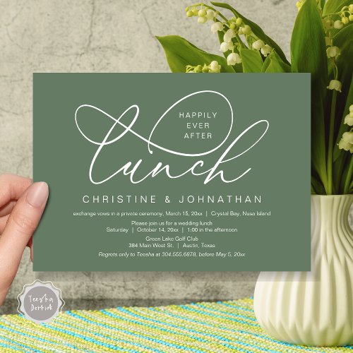 Happily Ever After Lunch Wedding Elopement Invitation