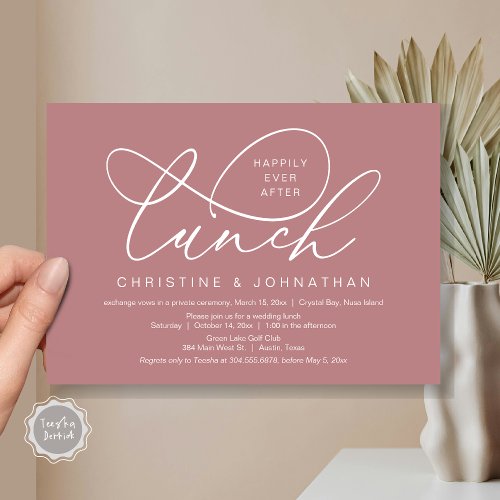 Happily Ever After Lunch Wedding Elopement Invitation