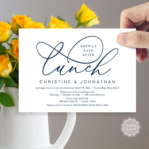 Happily Ever After Lunch Wedding Elopement Invitation