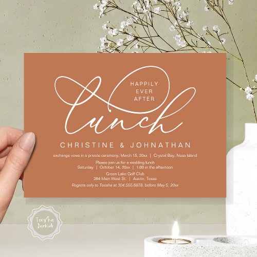 Happily Ever After Lunch Wedding Elopement Invitation