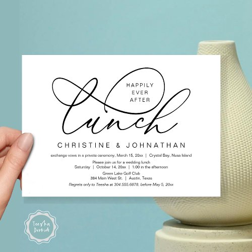 Happily Ever After Lunch Wedding Elopement Invitation