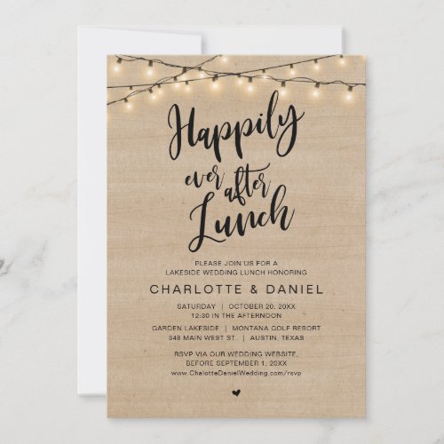 Happily Ever After Lunch Wedding Elopement Invitation