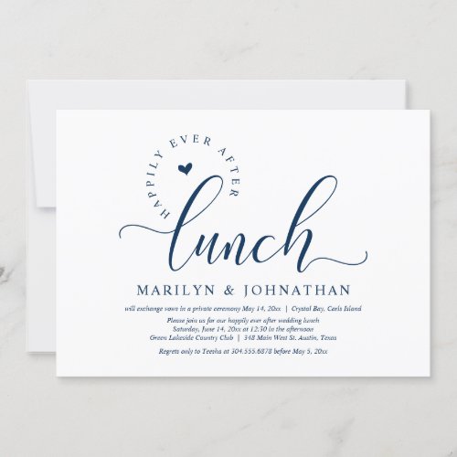 Happily Ever After Lunch Wedding Elopement Party Invitation