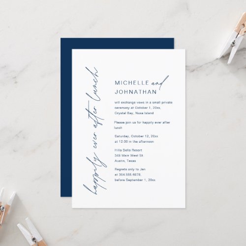 Happily Ever After Lunch Wedding Elopement Party Invitation