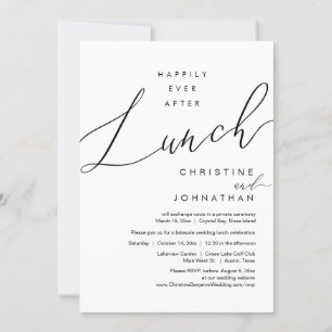 Happily Ever After Lunch Wedding Elopement Script Invitation