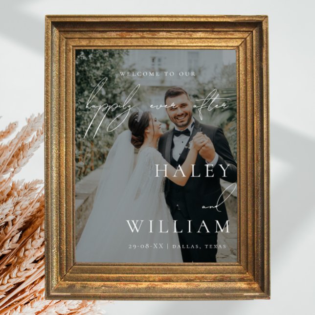 Happily Ever After Minimalist Whimsical Wedding Foam Board (Creator Uploaded)