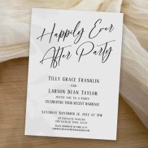 Happily Ever After Modern Elegant Wedding Party