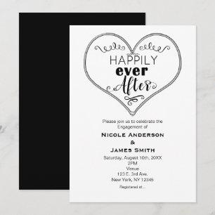 Happily Ever After Modern Fairy Tale Engagement Invitation