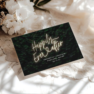 Happily ever after modern foliage wedding invitation
