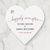 Happily Ever After Modern Rose Gold Script Wedding Favor Tags