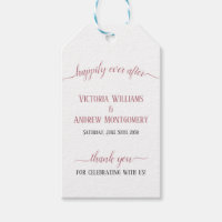 Happily Ever After Modern Rose Gold Script Wedding Gift Tags