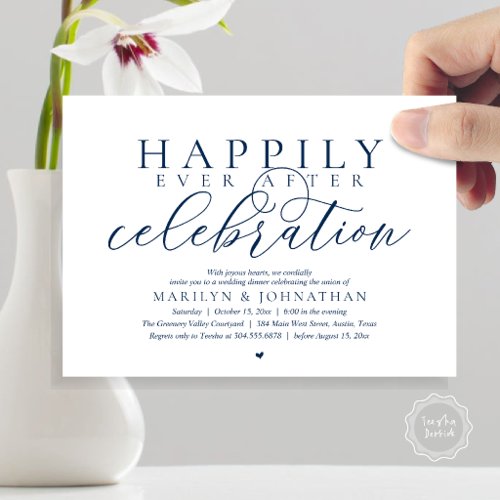 Happily Ever After Modern Wedding Celebration Invitation