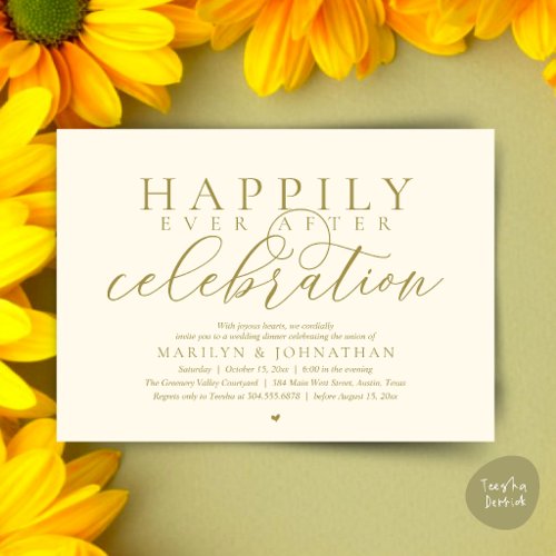 Happily Ever After Modern Wedding Celebration Invitation