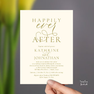 Happily Ever After, Modern Wedding Reception Invitation