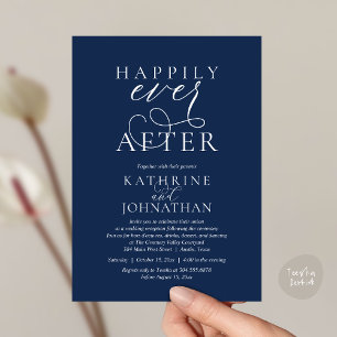 Happily Ever After, Modern Wedding Reception Invitation