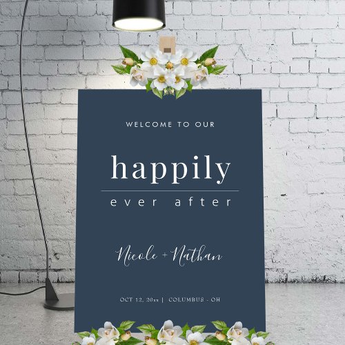 Happily Ever After Modern Wedding Welcome Sign