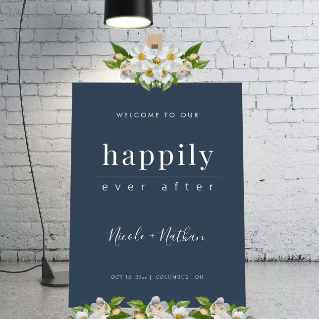 Happily Ever After Modern Wedding Welcome Sign (Happily Ever After Modern Wedding Welcome Sign)