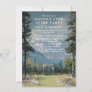 Happily Ever After Mountain Wedding Reception Invitation