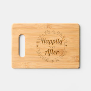 Happily ever after names, wedding date Charcuterie Engraved Cutting Board