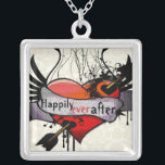 Happily Ever After Necklaces Gothic Grunge<br><div class="desc">Wedding Keepsake Wedding Party Necklaces - to change background color - click customize - click edit - choose last tool in drop down menu and choose from one of the colors shown or enter your rgb hex code for your custom wedding color- to change font color select the text you...</div>