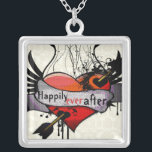 Happily Ever After Necklaces Gothic Grunge<br><div class="desc">Wedding Keepsake Wedding Party Necklaces - to change background color - click customize - click edit - choose last tool in drop down menu and choose from one of the colors shown or enter your rgb hex code for your custom wedding color- to change font color select the text you...</div>