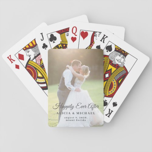 Happily ever after newlyweds wedding favor playing cards