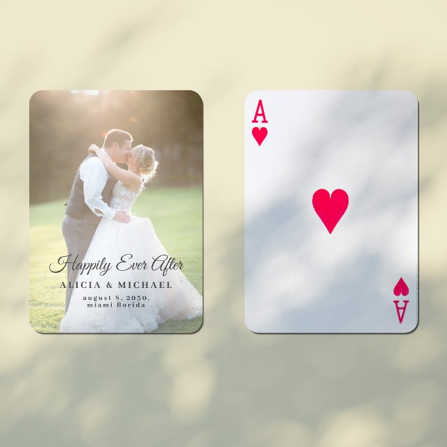 Happily ever after newlyweds wedding favor poker cards (Creator Uploaded)