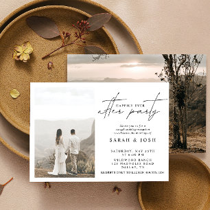 Happily Ever After Party 2 Photo Wedding Reception Announcement