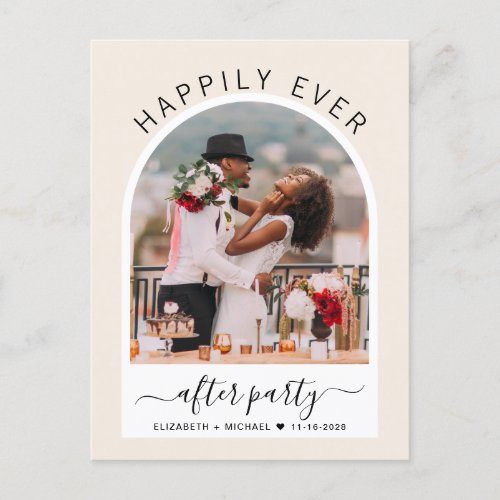 Happily Ever After Party Arch Photo Wedding Announcement Postcard