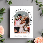 Happily Ever After Party Arch Photo Wedding Invitation<br><div class="desc">Elegant elopement or private wedding announcement and reception invitation. The front features your photo in an arched frame and "Happily Ever After Party" in elegant typography. Under your photo you can add your first names, wedding date and location. On the reverse you can personalize your message in more detail and...</div>