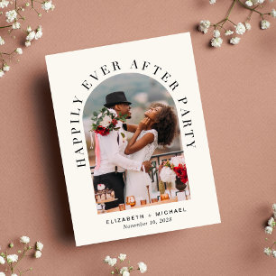 Happily Ever After Party Arch Photo Wedding Invitation Postcard