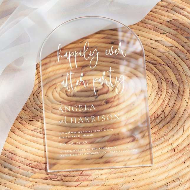 Happily Ever After Party Arch Wedding Reception Acrylic Invitations (Creator Uploaded)