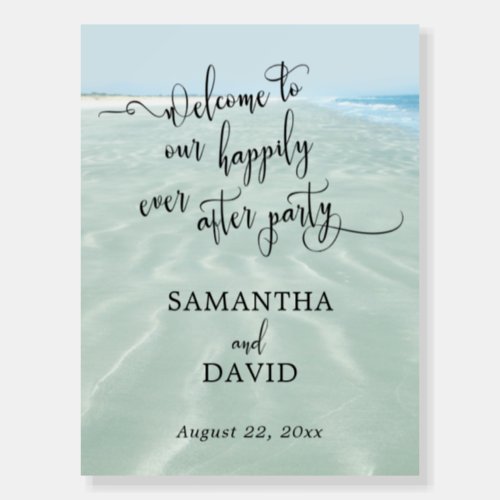 Happily Ever After Party Beach Photo Wedding Foam Board