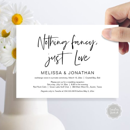 Happily Ever After Party Black Elopement Invitation