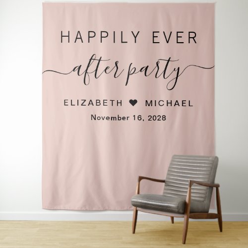 Happily Ever After Party Blush Pink Photo Backdrop