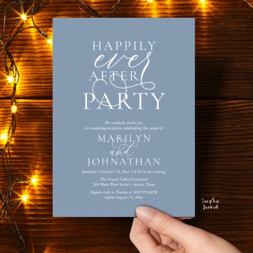 Happily Ever After Party, Classy Wedding Dinner Invitation