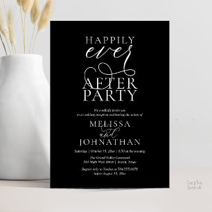 Happily Ever After Party, Classy Wedding Reception Invitation