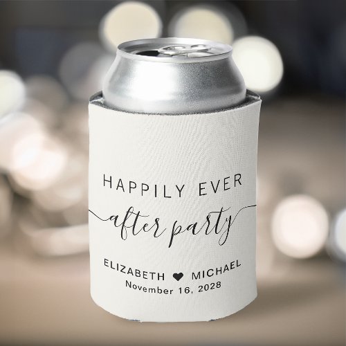 Happily Ever After Party Cream Wedding Reception Can Cooler