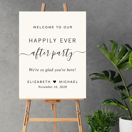 Happily Ever After Party Cream Wedding Reception Foam Board