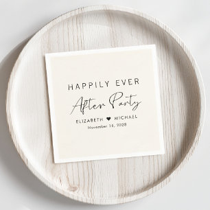 Happily Ever After Party Cream Wedding Reception Napkins